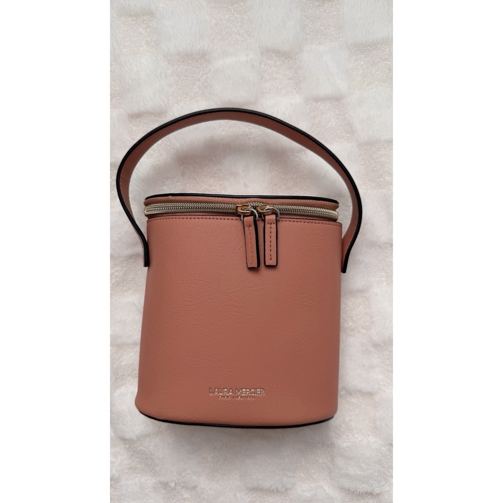 Laura Mercier Top Zip brown Bucket Bag For Cosmetics/Travel Authentic